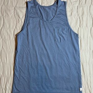 Vuori Tank Top Men Small Tradewind Tech Performance Gym Workout pocket Gray
